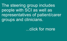 The steering group includes people with SCI as well as representatives of patient/carer groups and clinicians.                      ...click for more
